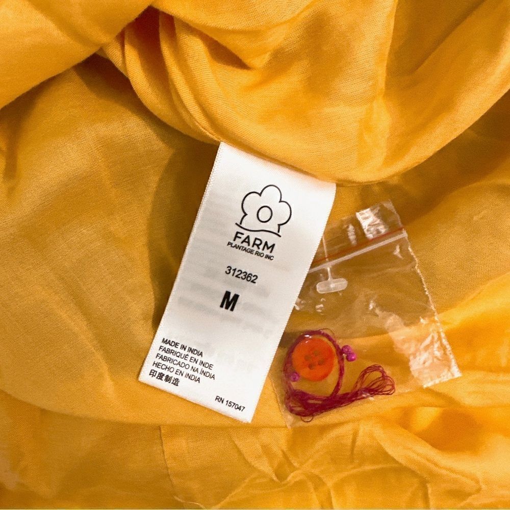 FARM RIO Yellow Fruit Dream Long Sleeve Mini Dress NWT - Picture 9 of 12